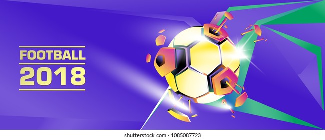 Soccer and footbal digital web banner and poster. Design template and background for news and sports.