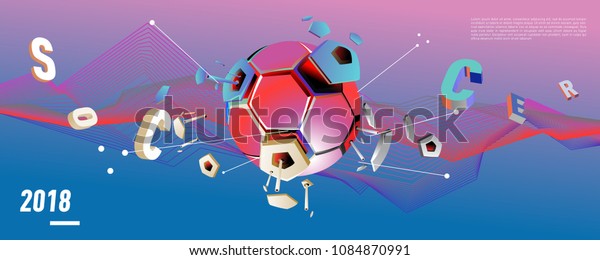 Soccer Footbal Digital Web Banner Poster Stock Vector Royalty