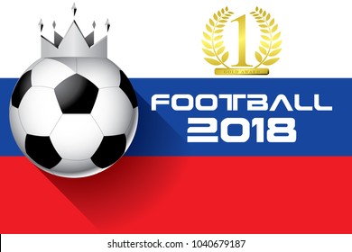 soccer football 2018 on russian flag concept background vector.