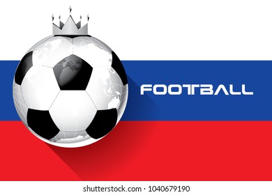 soccer football 2018 on russian flag concept background vector.