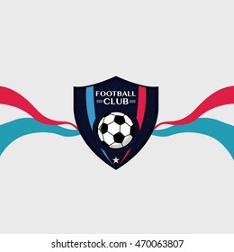 Soccer Football Badge banner with ribbon,vector illustration