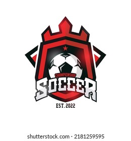 Soccer Football Badge Design Templates | Sport Team Identity Vector Illustrations isolated on white Background