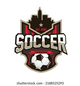 Soccer Football Badge Design Templates | Sport Team Identity Vector Illustrations isolated on white Background