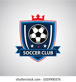 Soccer Football Badge Logo Design Templates | Sport Team Identity Vector Illustrations isolated on white Background