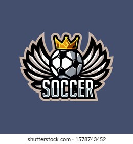 Soccer Football Badge Logo Design Template | Sport Team Identity Vector Illustration isolated on white Background | Soccer Themed T shirt Graphic
