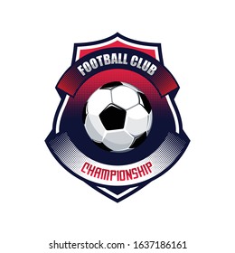 Soccer Football Badge Logo Design Templates | Sport Team Identity Vector Illustrations isolated on white Background