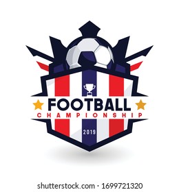 Soccer Football Badge Logo Design Templates | Sport Team Identity Vector Illustrations isolated on white Background