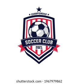 Soccer Football Badge Logo Design Templates | Sport Team Identity Vector Illustrations isolated on white Background