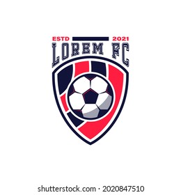 Soccer Football Badge Logo Design Templates. Sports Team Identity Vector Illustrations isolated on white background. Soccer Themed T-shirt Graphics