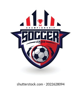 Soccer Football Badge Logo Design Templates | Sport Team Identity Vector Illustrations isolated on white Background