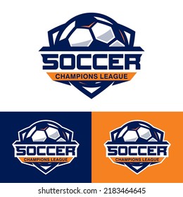 Soccer Football Badge Logo Design Templates. Sport Team Identity Vector Illustration.