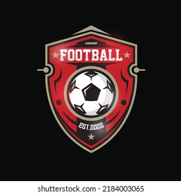 Soccer Football Badge Logo Design Templates | Sport Team Identity Vector Illustrations isolated on black Background