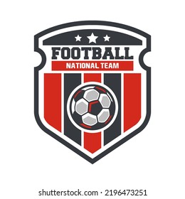 Soccer Football Badge Logo Design Templates. Sport Team Identity Vector Illustrations isolated on white Background