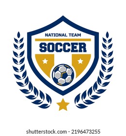 Soccer Football Badge Logo Design Templates. Sport Team Identity Vector Illustrations isolated on white Background