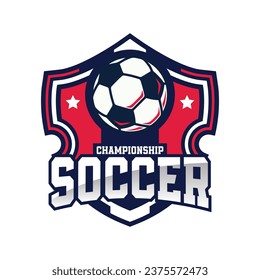 Soccer Football Badge Logo Design Templates | Sport Team Identity Vector Illustrations isolated on white Background