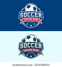 Soccer Football Badge Logo Design Templates. Sport Team Identity Vector Illustration.