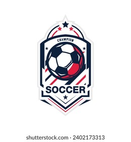 Soccer Football Badge Logo Design Templates | Sport Team Identity Vector Illustrations isolated on white Background