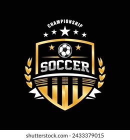 Soccer Football Badge Logo Design Templates | Sport Team Identity Vector Illustrations isolated on white Background