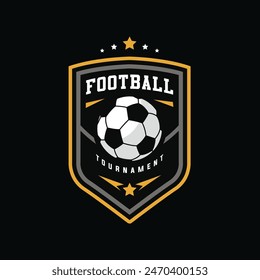 Soccer Football Badge Logo Design Templates | Sport Team Identity Vector Illustrations isolated on black Background