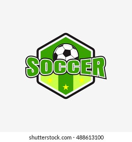 Soccer Football Badge Logo Design Templates. Sport Team Identity Vector Illustrations.