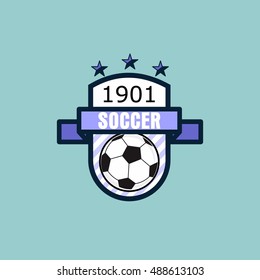 Soccer Football Badge Logo Design Templates. Sport Team Identity Vector Illustrations.
