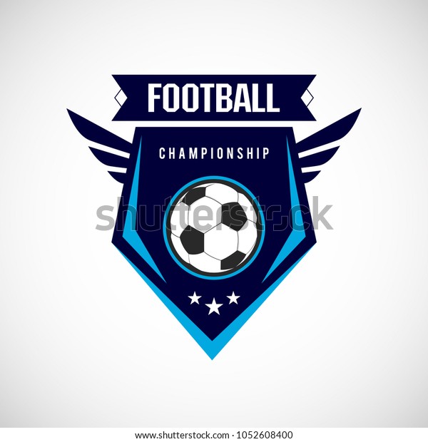 Soccer Football Badge Logo Design Templates Stock Vector Royalty