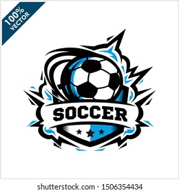 Soccer football ball badge logo vector