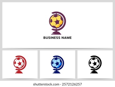 Soccer Football Ball Globe Sport Logo Design