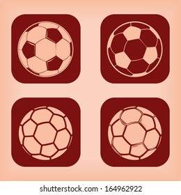Soccer or football ball icon - four variations