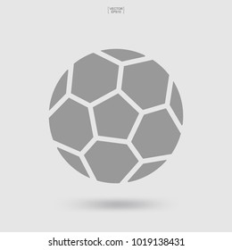 Soccer football ball icon. Sports ball sign and symbol. Simple flat vector illustration for web site or mobile app.