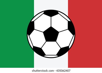 Soccer Football soccer ball icon Vector illustration. Flat design. Italy championship.