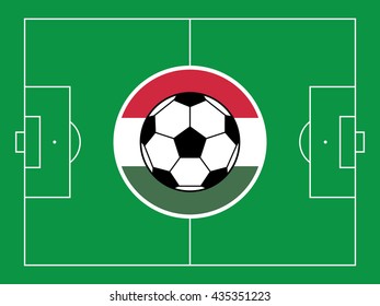 Soccer Football soccer ball icon Vector illustration. Flat design.Hungary flag. Championship  Europe.