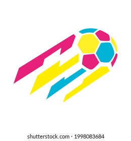 Soccer and football ball with lines