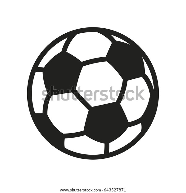 サッカーボール最小フラットラインアウトラインストロークアイコンピクトグラムシンボル のベクター画像素材 ロイヤリティフリー