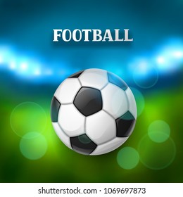 Soccer or football banner with ball. Sports illustration.