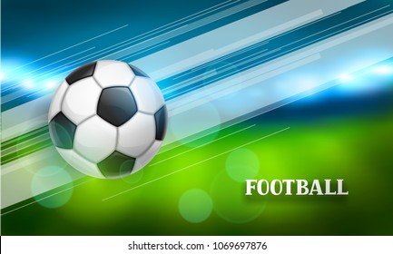 Soccer or football banner with ball. Sports illustration.