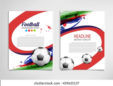 Soccer or football banners template strips of rings and waves vector design. 