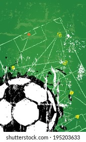 Soccer / Football and beer, free copy space, vector 