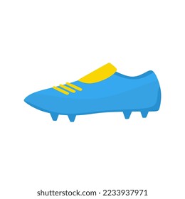 Soccer football with blue shoes elements with isolated on white background.
