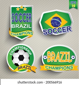 Soccer or Football Champions Badges. Set. Vector.