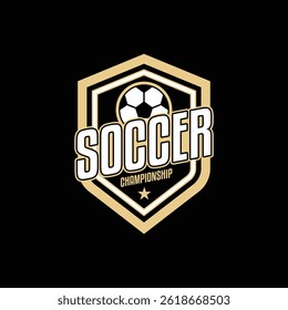 soccer football championship logo design concept badge label