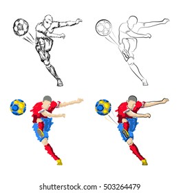 Soccer, Football characters set, vector illustration.