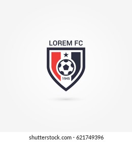 Soccer Football Club Crest Logo Emblem Badge Red Dark Blue