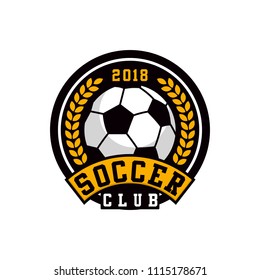 Soccer or Football club emblem logo badge design. Sport team vector illustration template