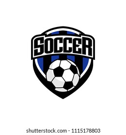 Soccer or Football club emblem logo badge design. Sport team vector illustration template