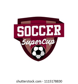 Soccer or Football club emblem logo badge design. Sport team vector illustration template