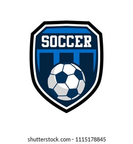 Soccer or Football club emblem logo badge design. Sport team vector illustration template