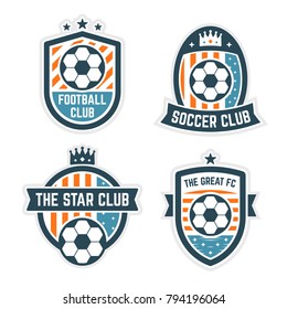 Soccer or Football Club Logo or Badge Set. Football Logo Templates.