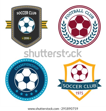 Soccer Football Crests Logo Emblems Stock Vector (royalty Free 