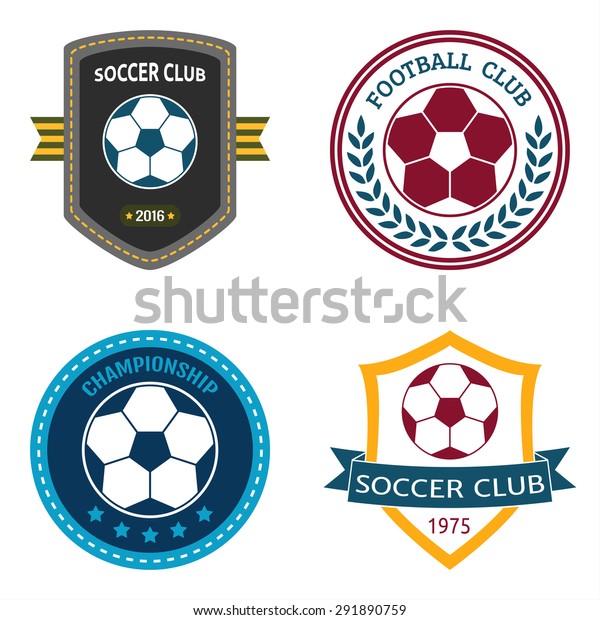 Soccer Football Crests Logo Emblems Stock Vector (Royalty Free ...